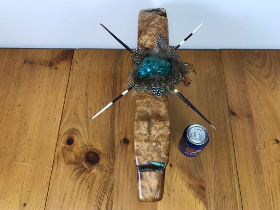 Large Turquoise Inlay Fetish Bear By Anthony Malpica Retailed For $950 At The Torres Gallery 19'W X 12.5'H X 9'D [Photo 21]