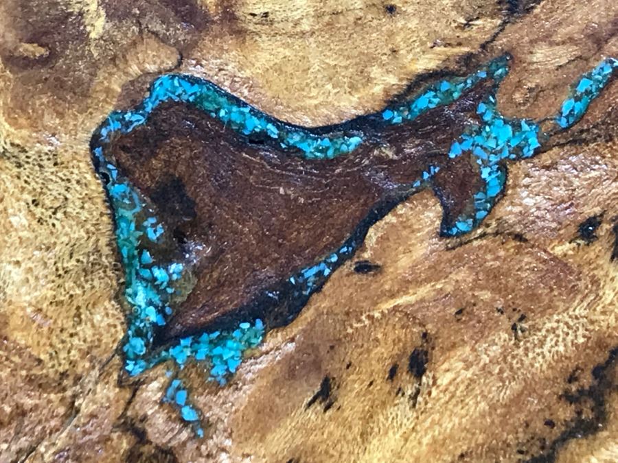 Large Turquoise Inlay Fetish Bear By Anthony Malpica Retailed For $950 At The Torres Gallery 19'W X 12.5'H X 9'D [Photo 7]