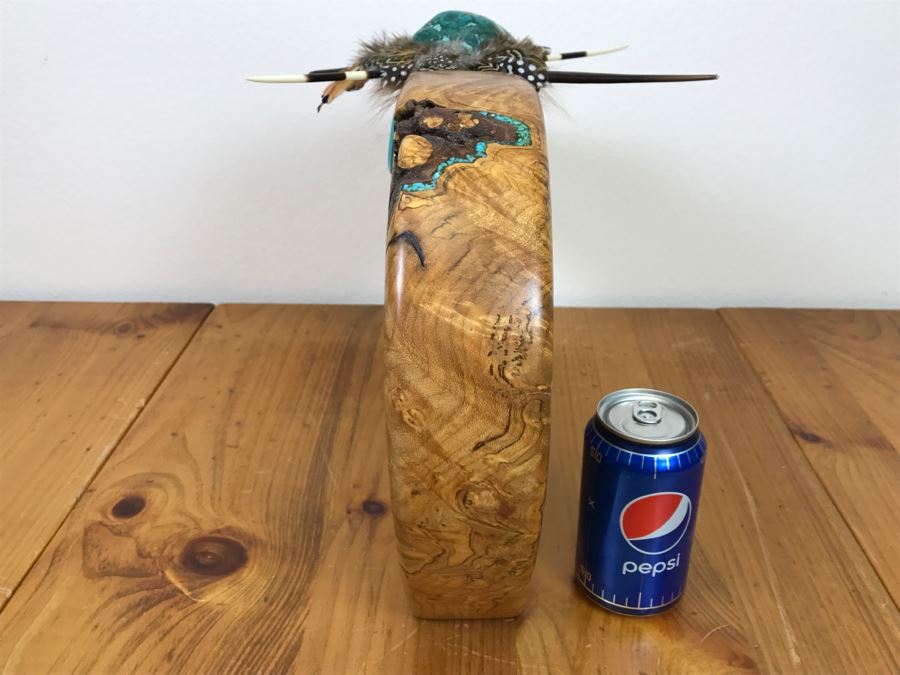 Large Turquoise Inlay Fetish Bear By Anthony Malpica Retailed For $950 At The Torres Gallery 19'W X 12.5'H X 9'D [Photo 35]