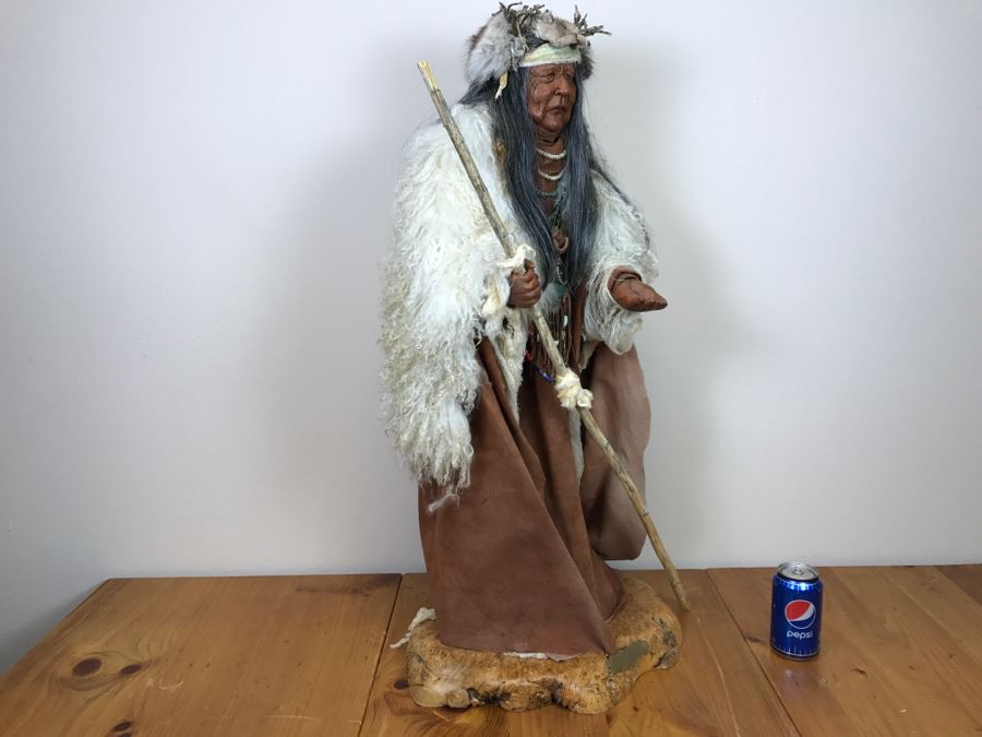 Impressive SHAMAN Sculpture By Michele Malpica AKA Misha 35'H X 18'W Retailed For $2,200 [Photo 23]