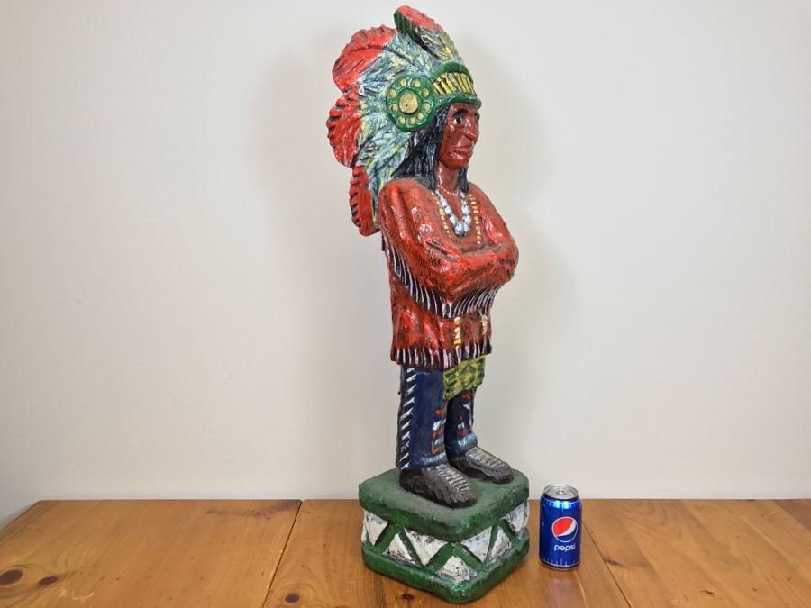 Cigar Store Indian Chief Carved Wooden Indian Statue 35'H X 8.5'W [Photo 14]