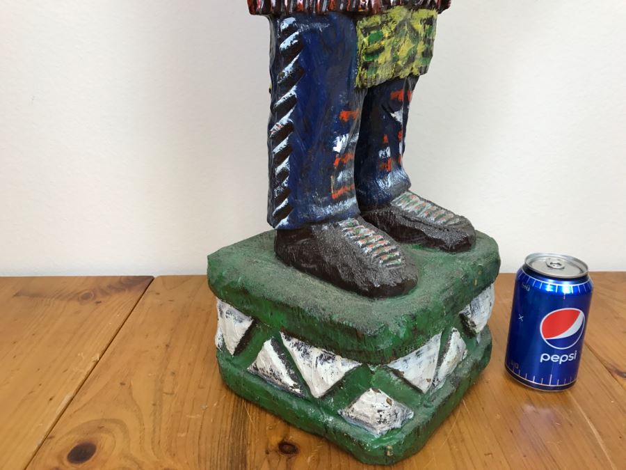 Cigar Store Indian Chief Carved Wooden Indian Statue 35'H X 8.5'W [Photo 17]
