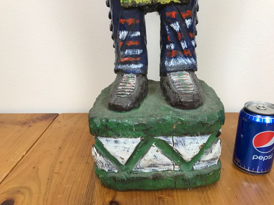 Cigar Store Indian Chief Carved Wooden Indian Statue 35'H X 8.5'W [Photo 8]