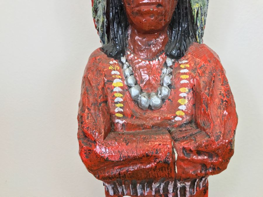 Cigar Store Indian Chief Carved Wooden Indian Statue 35'H X 8.5'W [Photo 5]