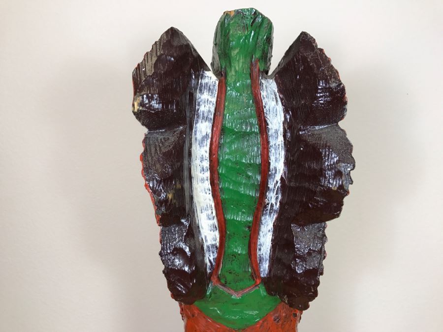 Cigar Store Indian Chief Carved Wooden Indian Statue 35'H X 8.5'W [Photo 21]