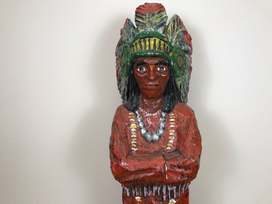 Cigar Store Indian Chief Carved Wooden Indian Statue 35'H X 8.5'W [Photo 6]