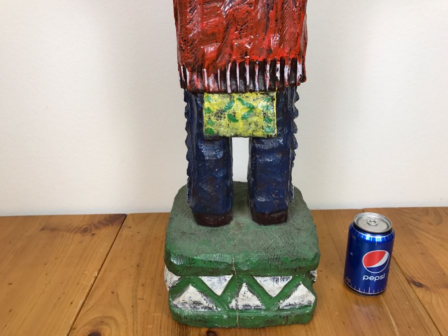 Cigar Store Indian Chief Carved Wooden Indian Statue 35'H X 8.5'W [Photo 22]