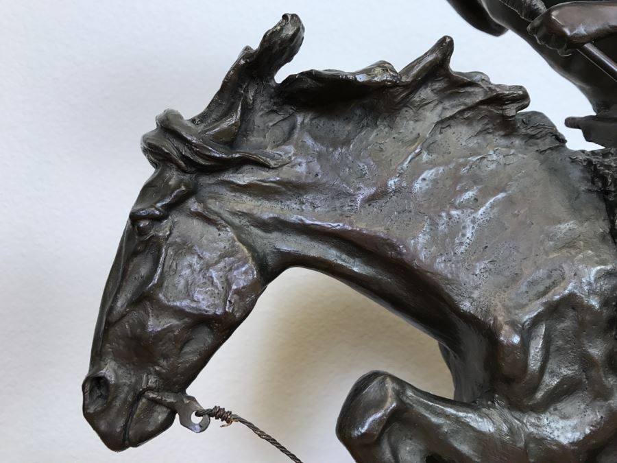 Reproduction Fredric Remington Bronze Statue Titled 'Cheyenne' 22'W X 9'D X 20'H [Photo 6]