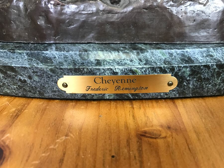 Reproduction Fredric Remington Bronze Statue Titled 'Cheyenne' 22'W X 9'D X 20'H [Photo 4]