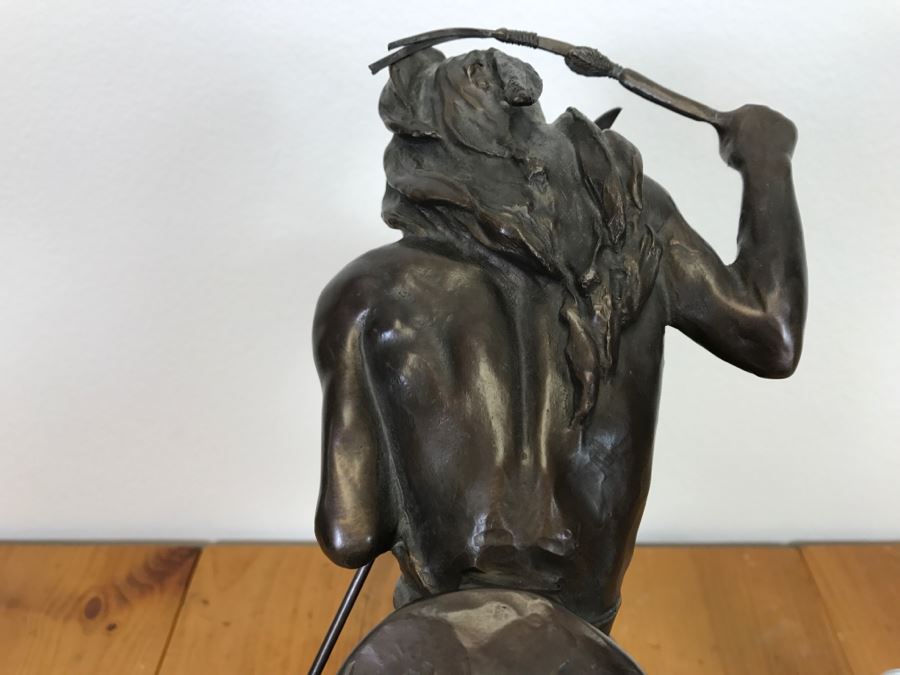 Reproduction Fredric Remington Bronze Statue Titled 'Cheyenne' 22'W X 9'D X 20'H [Photo 24]