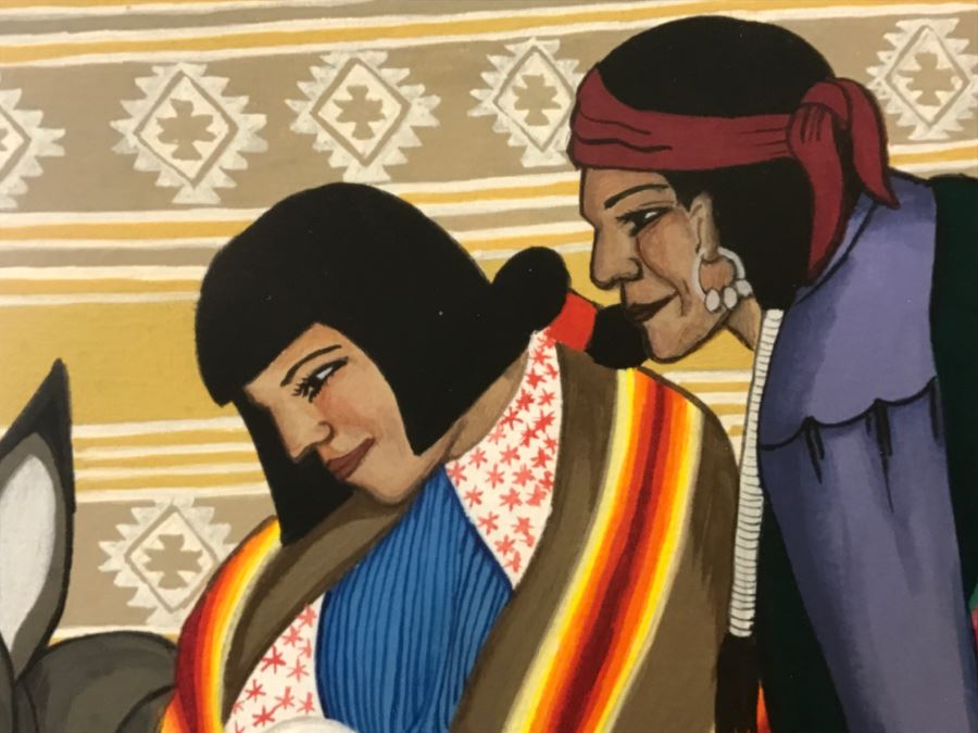 Important Pablita Velarde ORIGINAL Painting Santa Clara Pueblo, New Mexico (1918-2006) 28' X 33' Estimate $3,000-$5,000 [Photo 17]