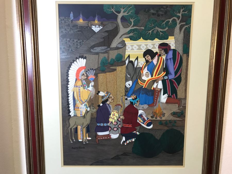 Important Pablita Velarde ORIGINAL Painting Santa Clara Pueblo, New Mexico (1918-2006) 28' X 33' Estimate $3,000-$5,000 [Photo 4]