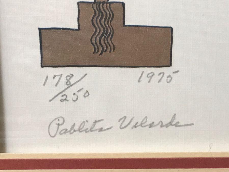 Vintage 1975 Hand Signed Pablita Velarde Limited Edition Framed Print 178 Of 250 25'W X 25'H [Photo 2]