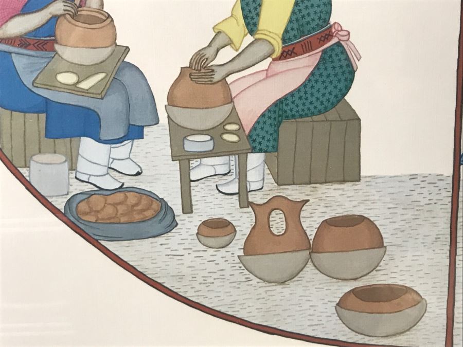 Vintage 1975 Hand Signed Pablita Velarde Limited Edition Framed Print 178 Of 250 25'W X 25'H [Photo 13]