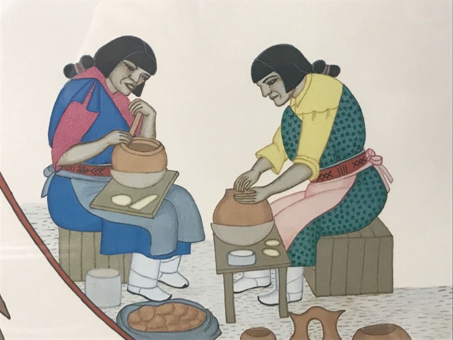 Vintage 1975 Hand Signed Pablita Velarde Limited Edition Framed Print 178 Of 250 25'W X 25'H [Photo 12]