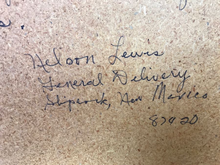 Sandpainting Titled 'Water Creatures' By Nelson Lewis With Story On Back 24'W X 24'H [Photo 19]