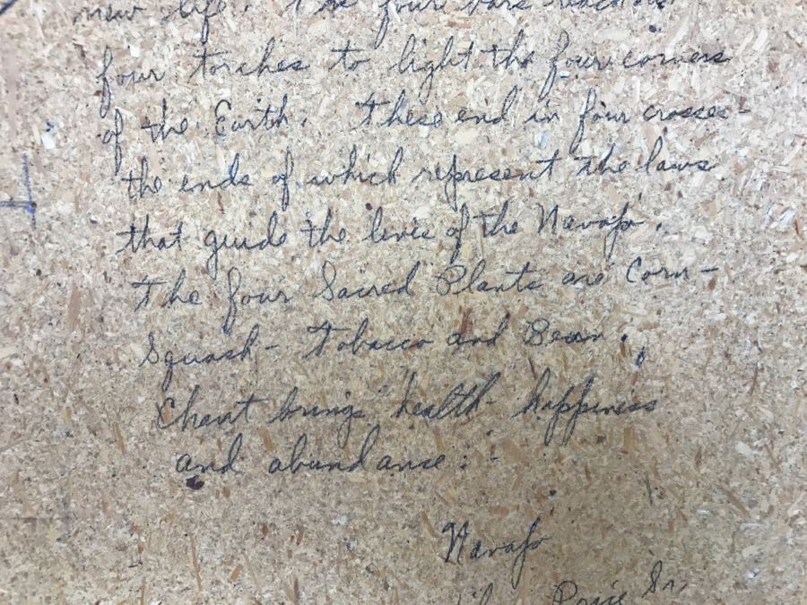 Navajo Sandpainting Titled 'Blessing Of The Crops' By Wilson Price Sr Vintage 1976 16'W X 16'H [Photo 13]