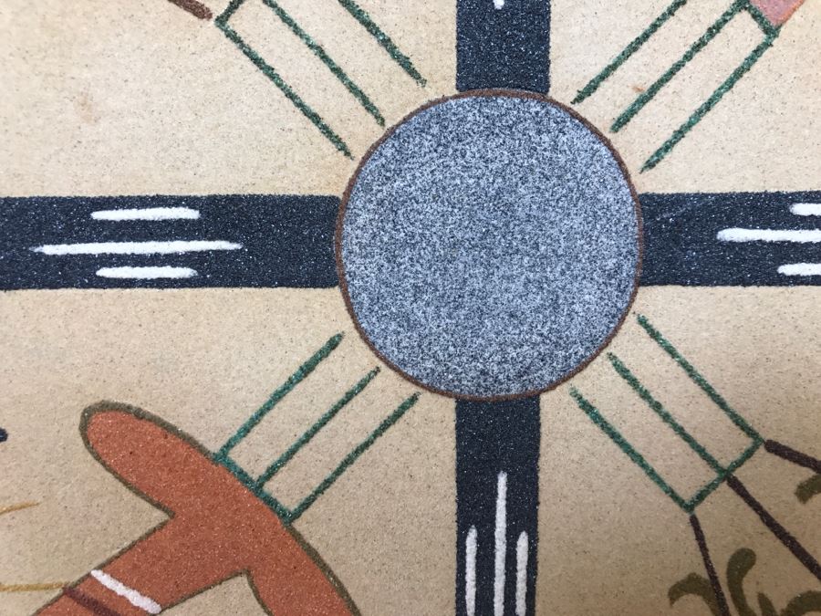 Navajo Sandpainting Titled 'Blessing Of The Crops' By Wilson Price Sr Vintage 1976 16'W X 16'H [Photo 9]