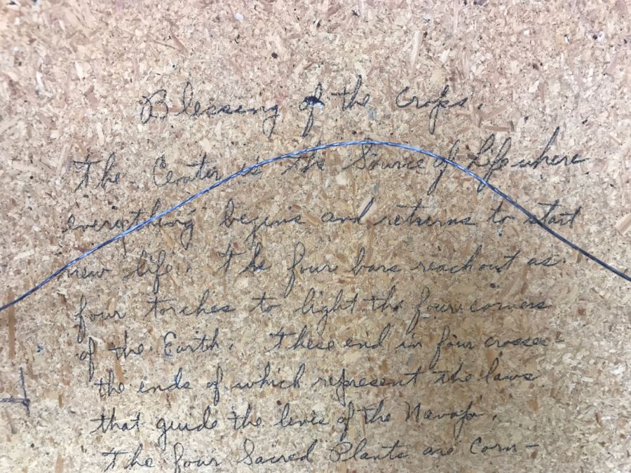 Navajo Sandpainting Titled 'Blessing Of The Crops' By Wilson Price Sr Vintage 1976 16'W X 16'H [Photo 11]