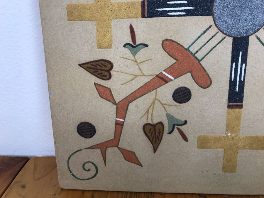 Navajo Sandpainting Titled 'Blessing Of The Crops' By Wilson Price Sr Vintage 1976 16'W X 16'H [Photo 7]