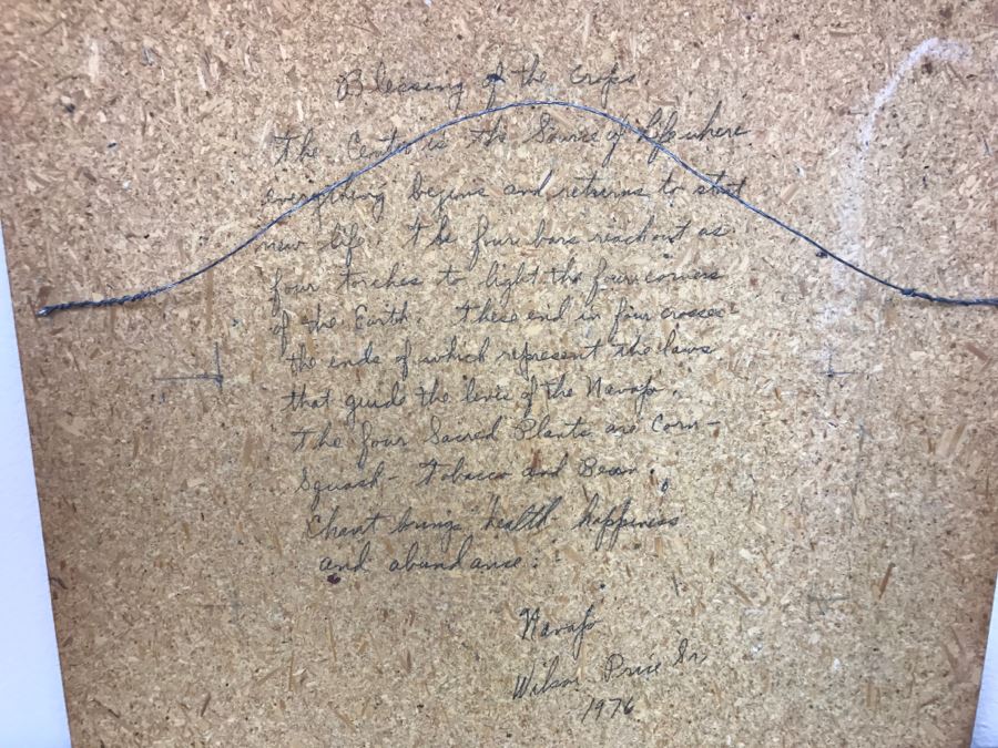 Navajo Sandpainting Titled 'Blessing Of The Crops' By Wilson Price Sr Vintage 1976 16'W X 16'H [Photo 10]