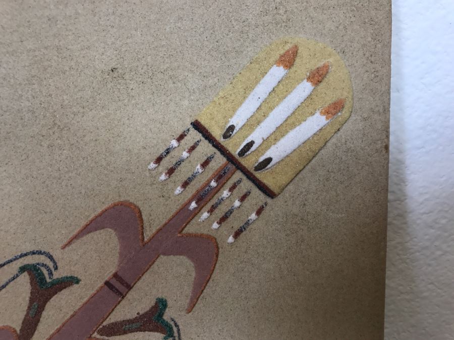 Navajo Sandpainting Titled 'Blessing Of The Crops' By Wilson Price Sr Vintage 1976 16'W X 16'H [Photo 5]