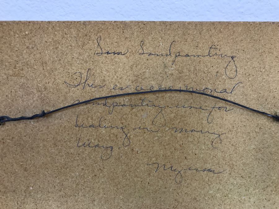 Vintage Sandpainting Signed On Back With Story 12'W X 12'H [Photo 12]