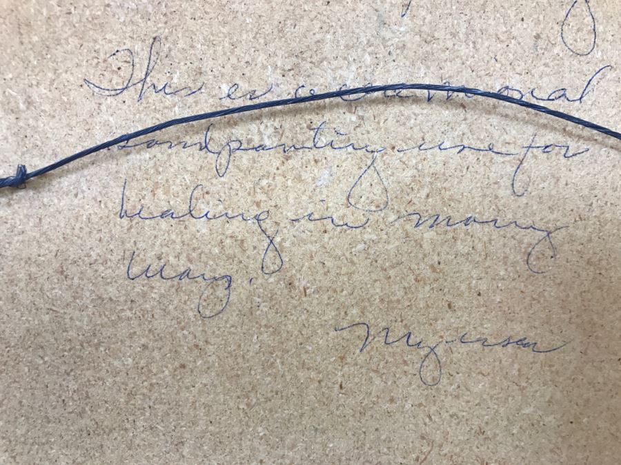 Vintage Sandpainting Signed On Back With Story 12'W X 12'H [Photo 14]