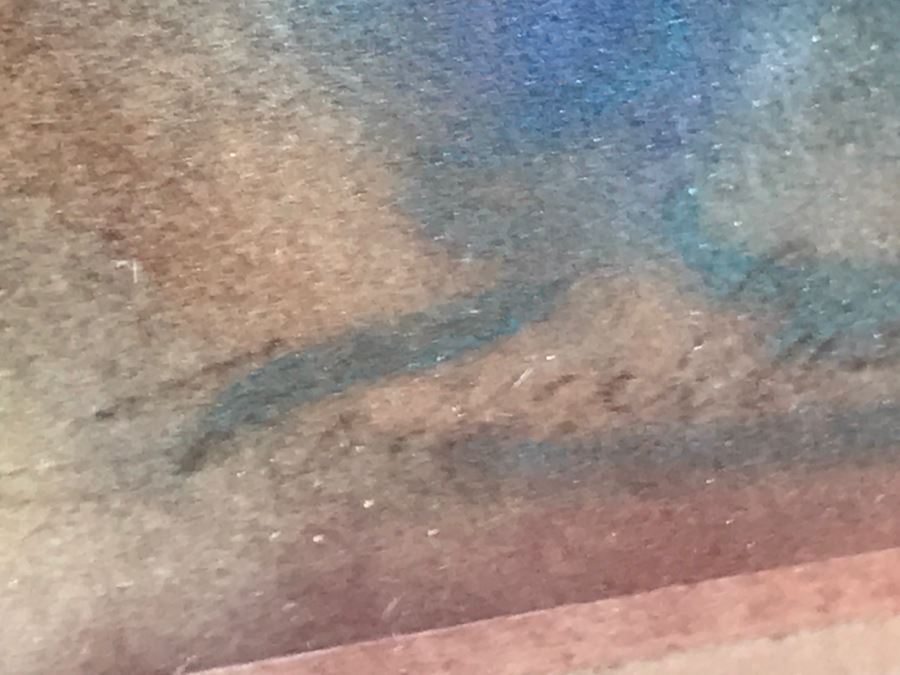 Original Painting Of Native American Pottery In Shadow Box Frame Featuring Actual Pottery Shard Piece Hand Signed By Artist Signature Illegible 10.5'W X 13.5'H [Photo 15]