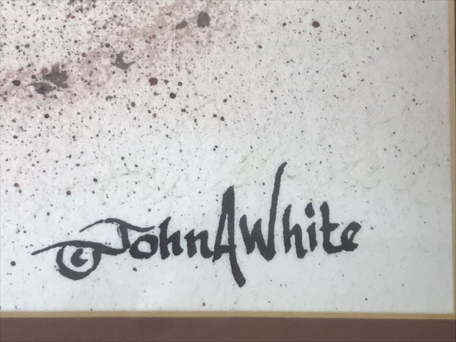 Limited Edition Arist Proof Print 19 Of 50 Artwork Depicting Man Walking Towards Tipis By John A White 26.5'W X 12'H [Photo 7]