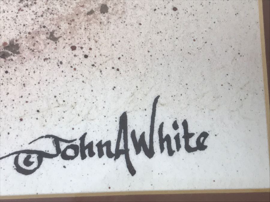 Limited Edition Arist Proof Print 19 Of 50 Artwork Depicting Man Walking Towards Tipis By John A White 26.5'W X 12'H [Photo 6]