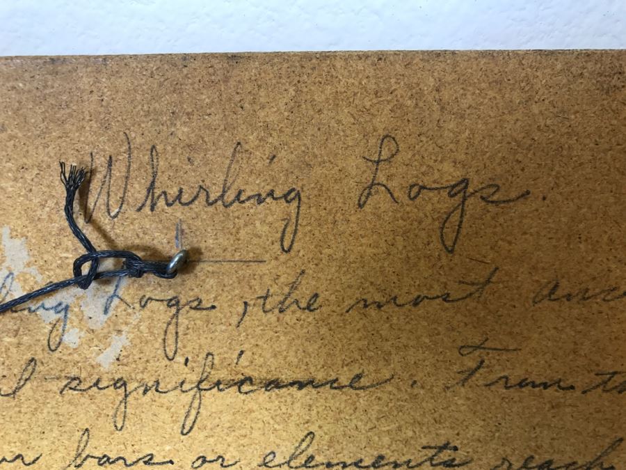 Signed Navajo Sand Painting Titled 'Whirling Logs' With Hand Written Story On Back Hand Signed 24'W X 24'H [Photo 25]