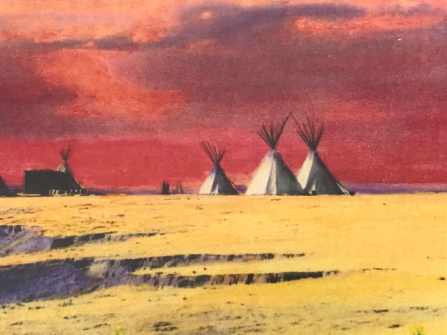Nicely Framed Decorative Print Depicting Tipis 30.5'W X 21.5'H [Photo 9]