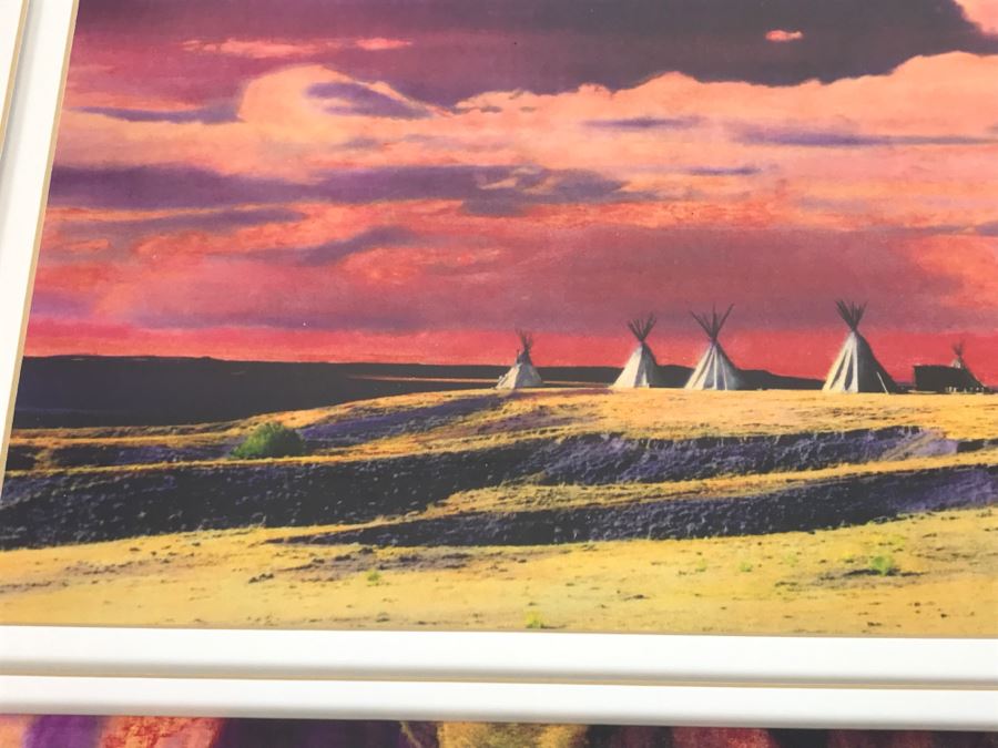 Nicely Framed Decorative Print Depicting Tipis 30.5'W X 21.5'H [Photo 6]