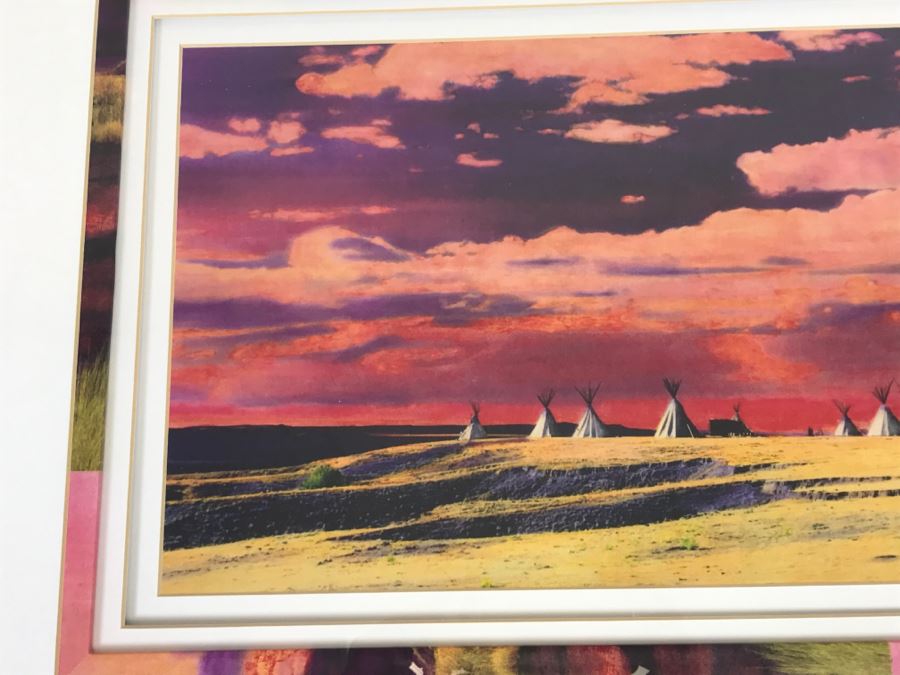 Nicely Framed Decorative Print Depicting Tipis 30.5'W X 21.5'H [Photo 3]
