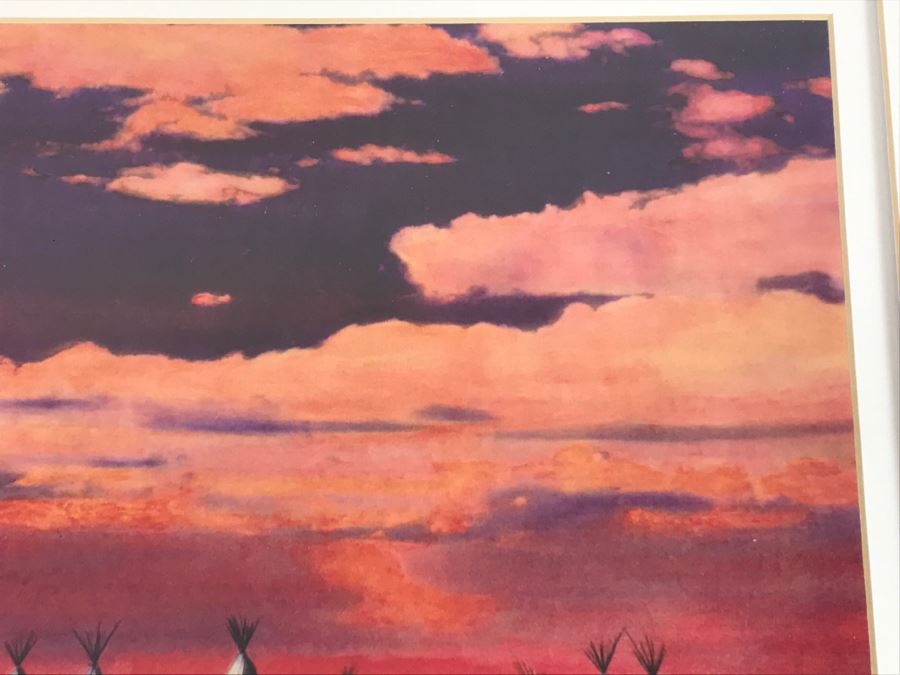 Nicely Framed Decorative Print Depicting Tipis 30.5'W X 21.5'H [Photo 10]