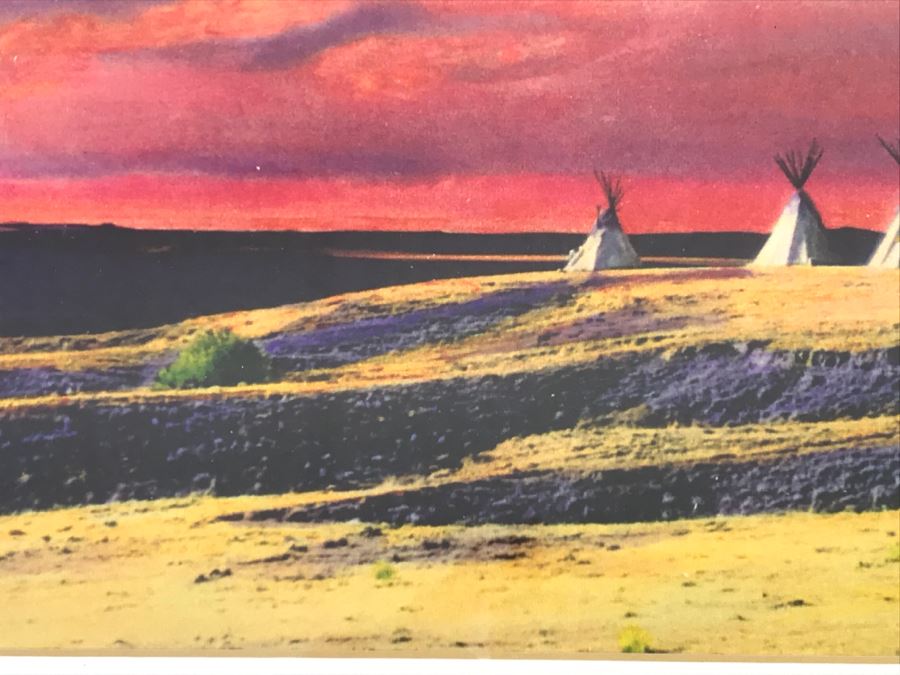 Nicely Framed Decorative Print Depicting Tipis 30.5'W X 21.5'H [Photo 7]
