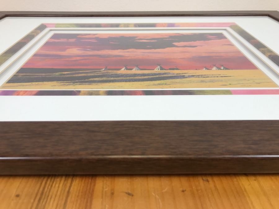 Nicely Framed Decorative Print Depicting Tipis 30.5'W X 21.5'H [Photo 12]