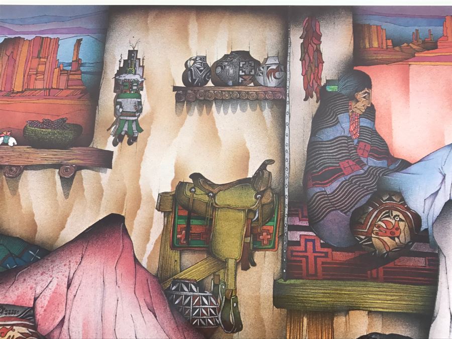 Native American Amada Pena Framed Print Joy Tash Gallery Scottsdale 1987 31W X 26'H [Photo 7]