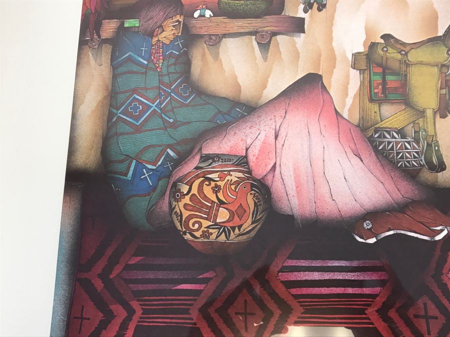 Native American Amada Pena Framed Print Joy Tash Gallery Scottsdale 1987 31W X 26'H [Photo 9]