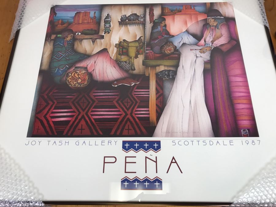 Native American Amada Pena Framed Print Joy Tash Gallery Scottsdale 1987 31W X 26'H [Photo 3]