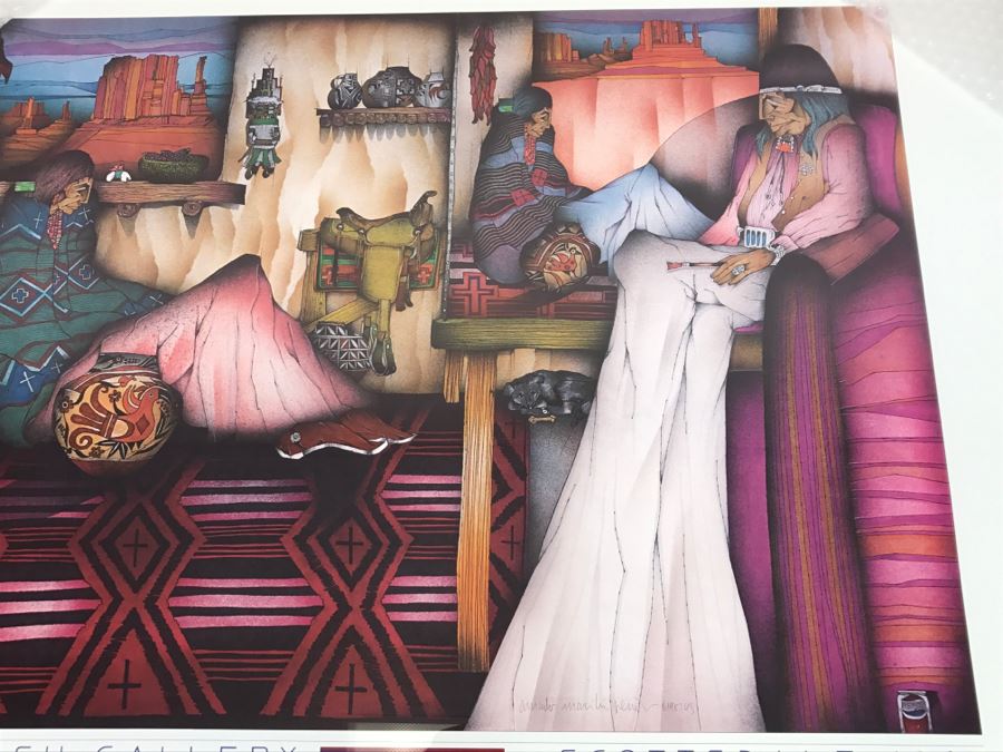 Native American Amada Pena Framed Print Joy Tash Gallery Scottsdale 1987 31W X 26'H [Photo 5]