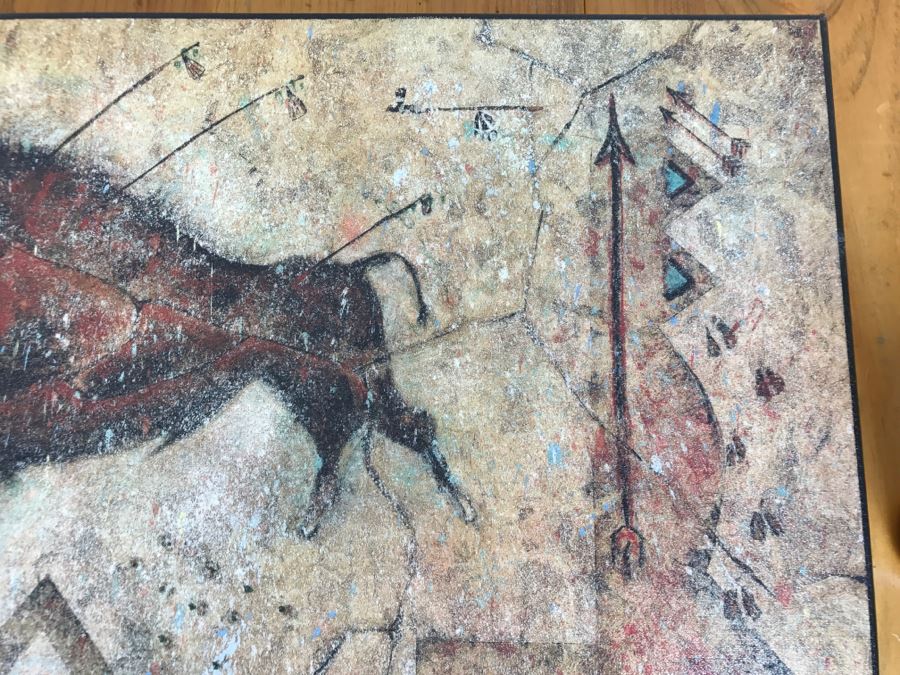 Decorative Canvas Print Of Buffalo Native American Motif 30'W X 20'H [Photo 9]