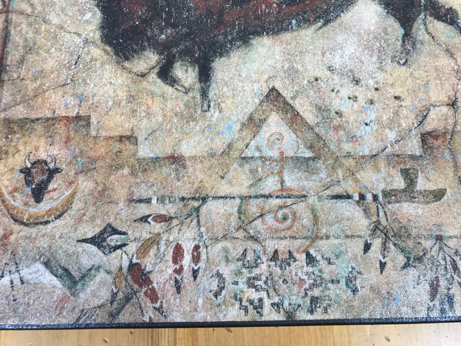 Decorative Canvas Print Of Buffalo Native American Motif 30'W X 20'H [Photo 7]