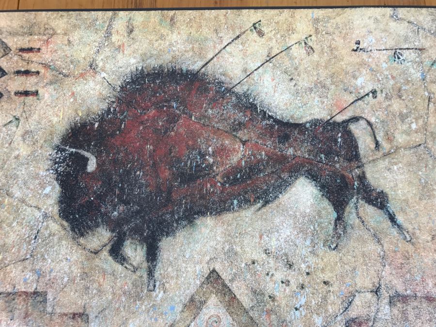 Decorative Canvas Print Of Buffalo Native American Motif 30'W X 20'H [Photo 3]