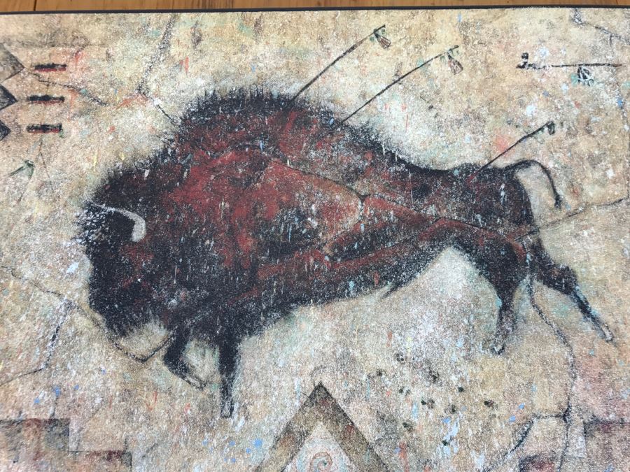 Decorative Canvas Print Of Buffalo Native American Motif 30'W X 20'H [Photo 10]