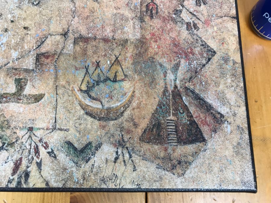 Decorative Canvas Print Of Buffalo Native American Motif 30'W X 20'H [Photo 8]