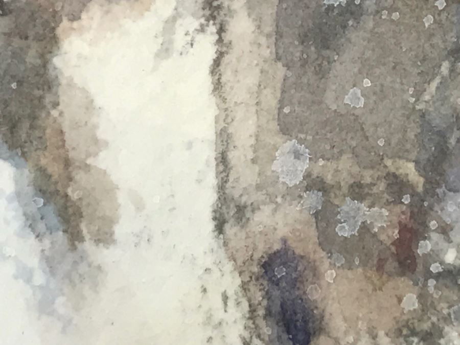 Chinese Painter Paul Kuo Original Watercolor Painting Of Native Americans Riding Horses Through Snowy Field 31'W X 25'H [Photo 24]