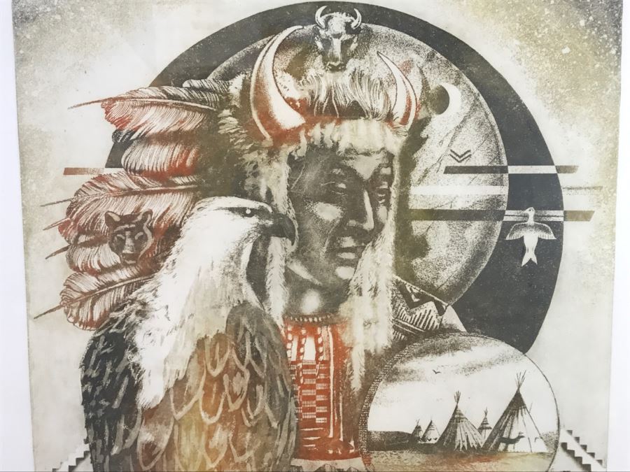 Limited Edition Etching By Gary Soszynski Titled 'Eagles Rest' 29 Of 50 With Certificate Of Authenticity On Back 29'W X 38'H [Photo 18]