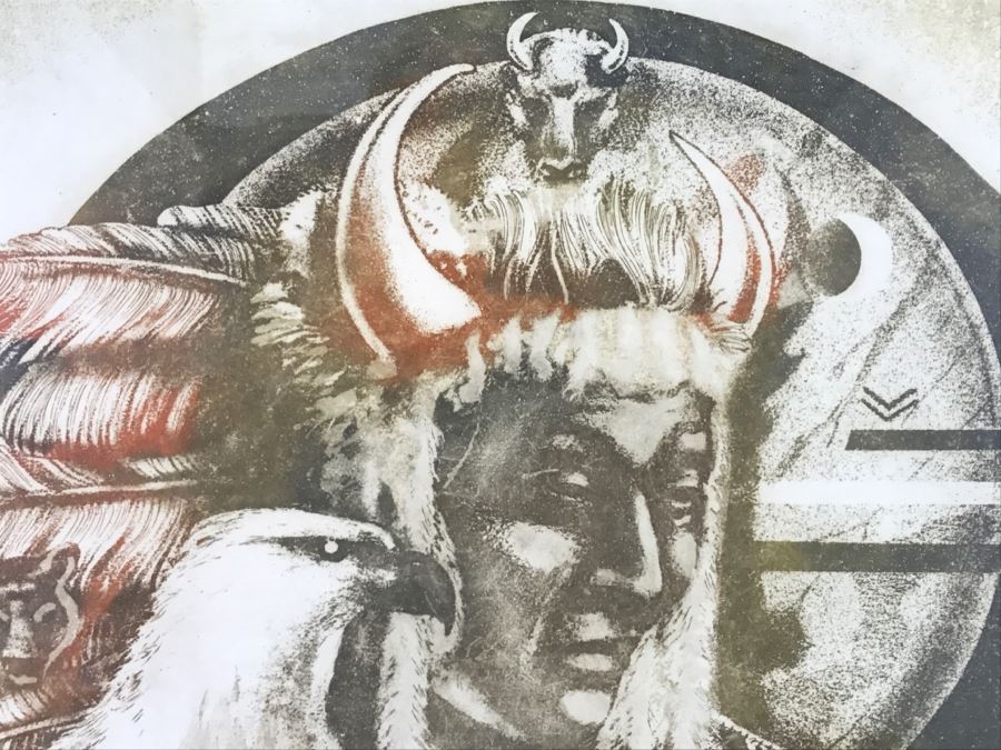 Limited Edition Etching By Gary Soszynski Titled 'Eagles Rest' 29 Of 50 With Certificate Of Authenticity On Back 29'W X 38'H [Photo 7]